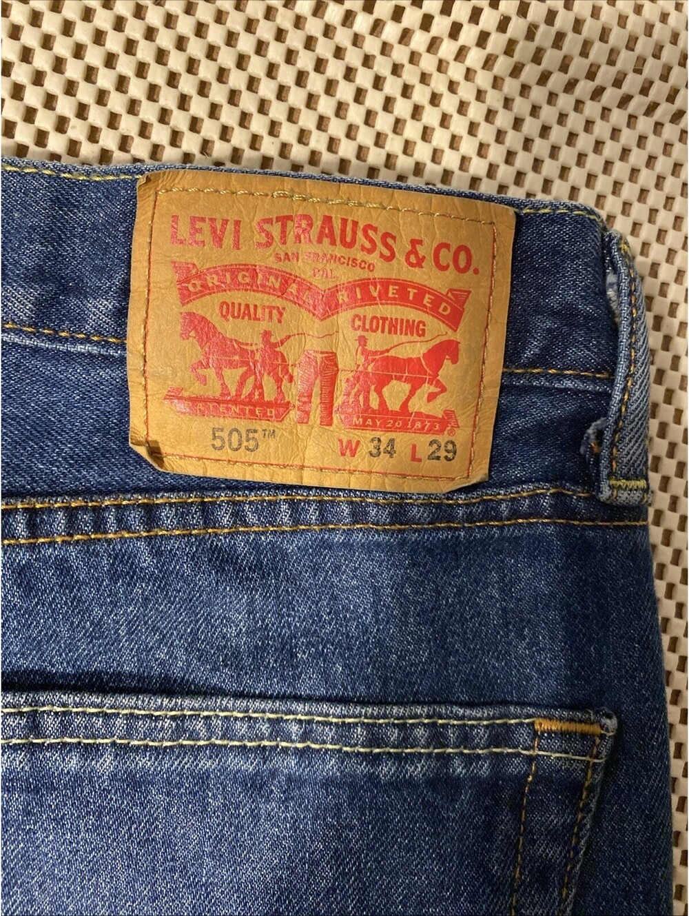 Levi’s 505 Jeans Regular Men's 34 x 29 Blue Straight Leg Classic - Picture 3 of 7